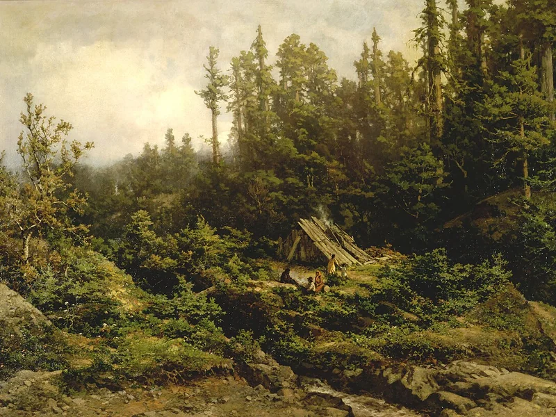 1830-Carl von Perbandt - Gli indiani Pomo si accamparono a Fort Ross